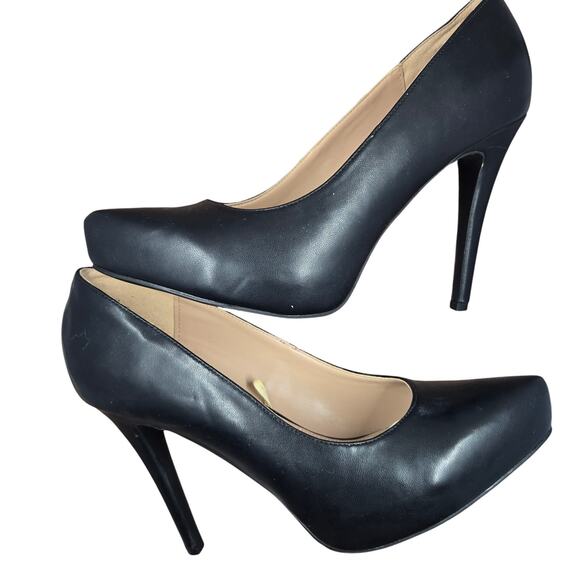 Bcbgeneration Size 10 Black Leather Pumps - Picture 1 of 10